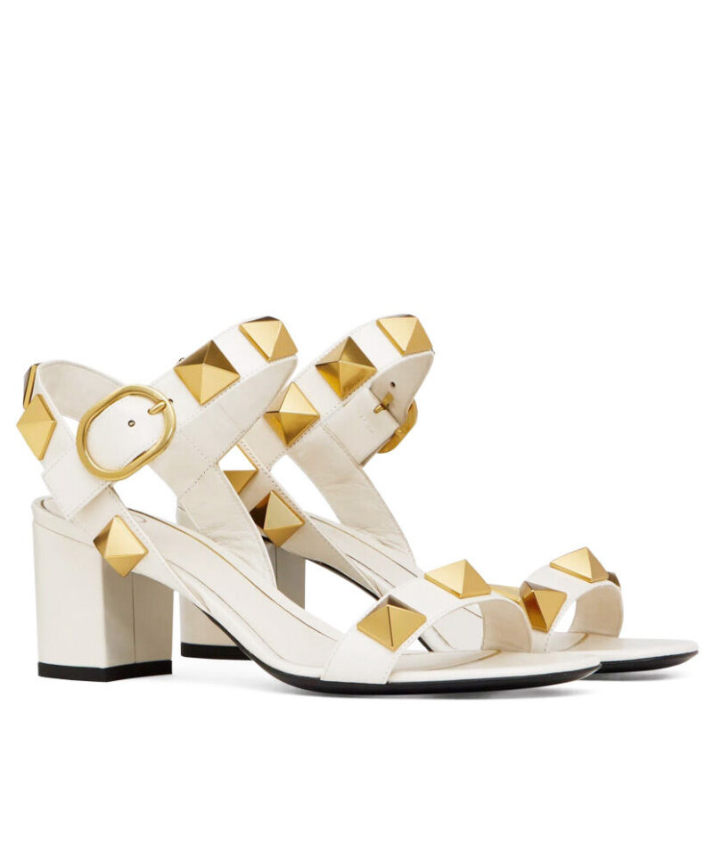 Valentino Women's Roman Stud Calfskin Sandal 60 MM