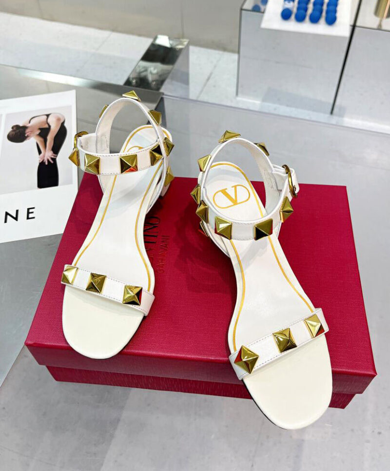 Valentino Women's Roman Stud Calfskin Sandal 60 MM