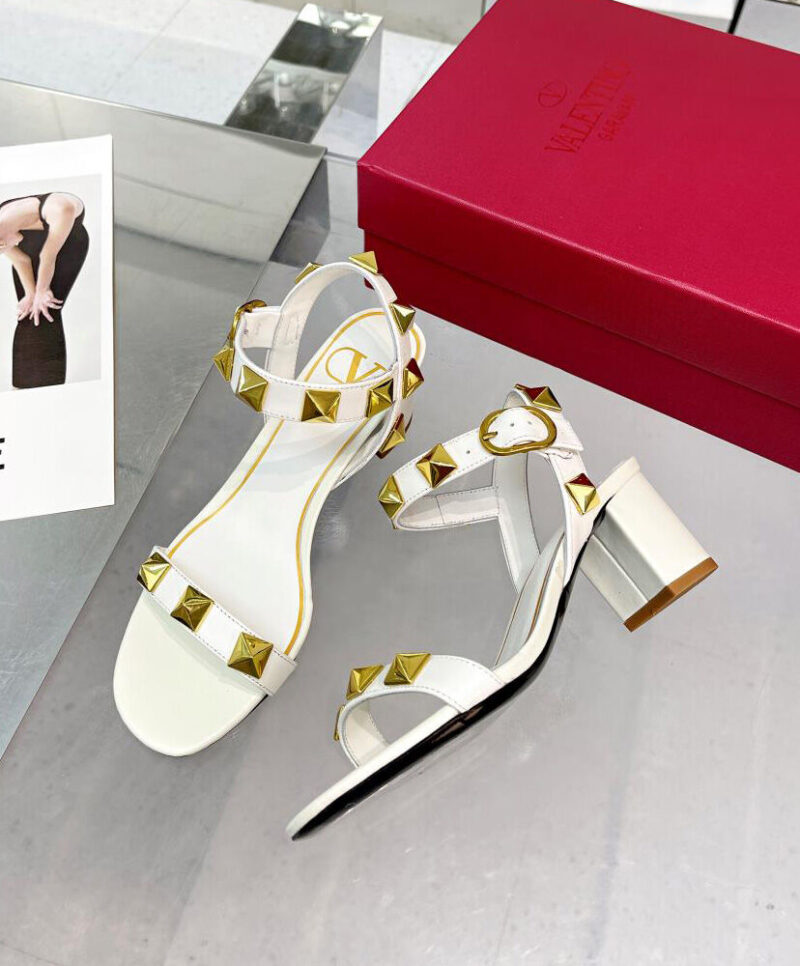 Valentino Women's Roman Stud Calfskin Sandal 60 MM