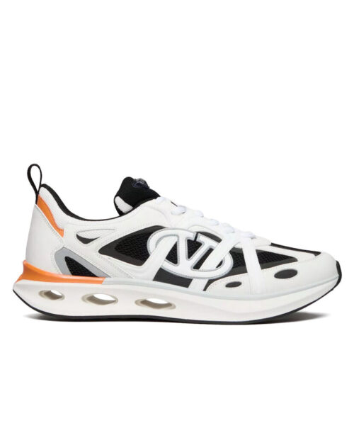 Valentino Men's Vlogo Easyjog Calfskin And Fabric Sneaker